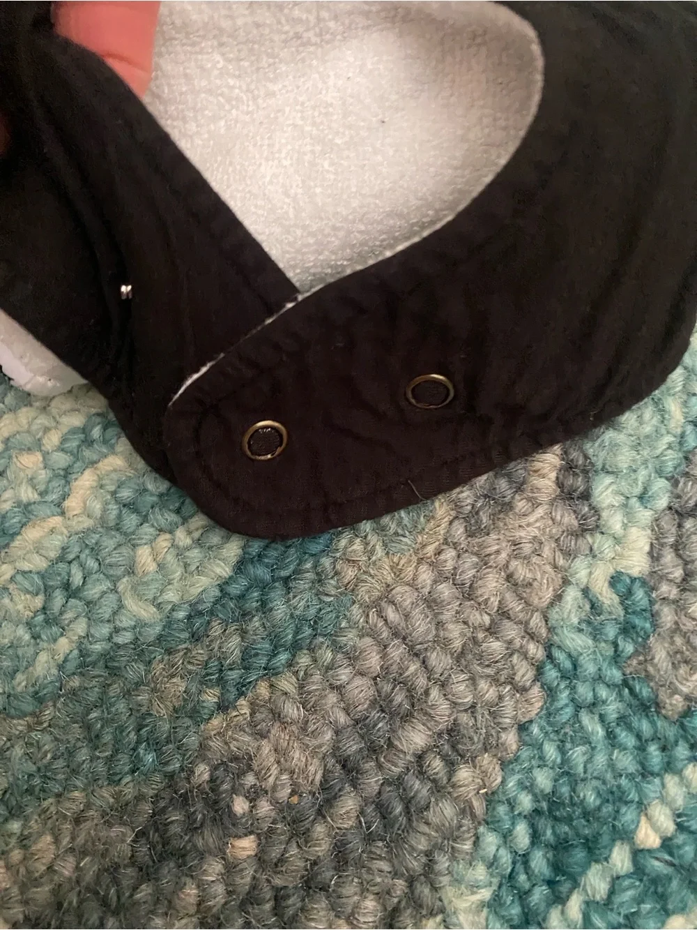 Little Sleepies Black Baby Bandana Bib with Soft White Lining